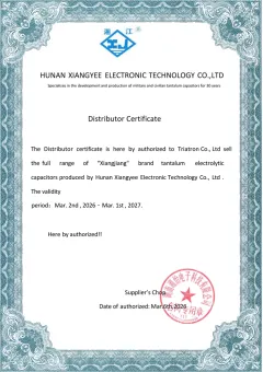 CERTIFICATE XIANGYEE